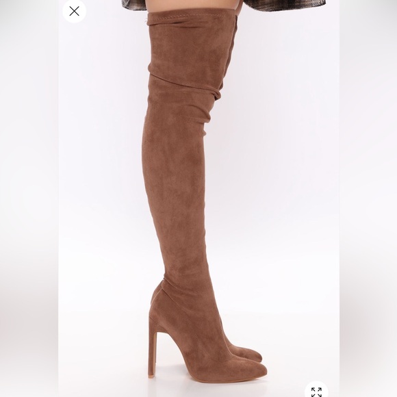 Fashion Nova Women's Heeled Boots - Taupe - Picture 10 of 11